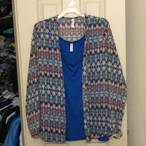 Sheer, long sleeve top